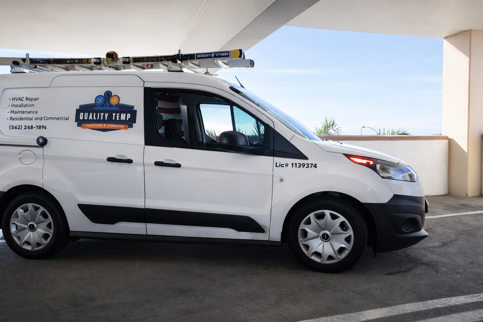 Quality Temp HVAC service van ready for work