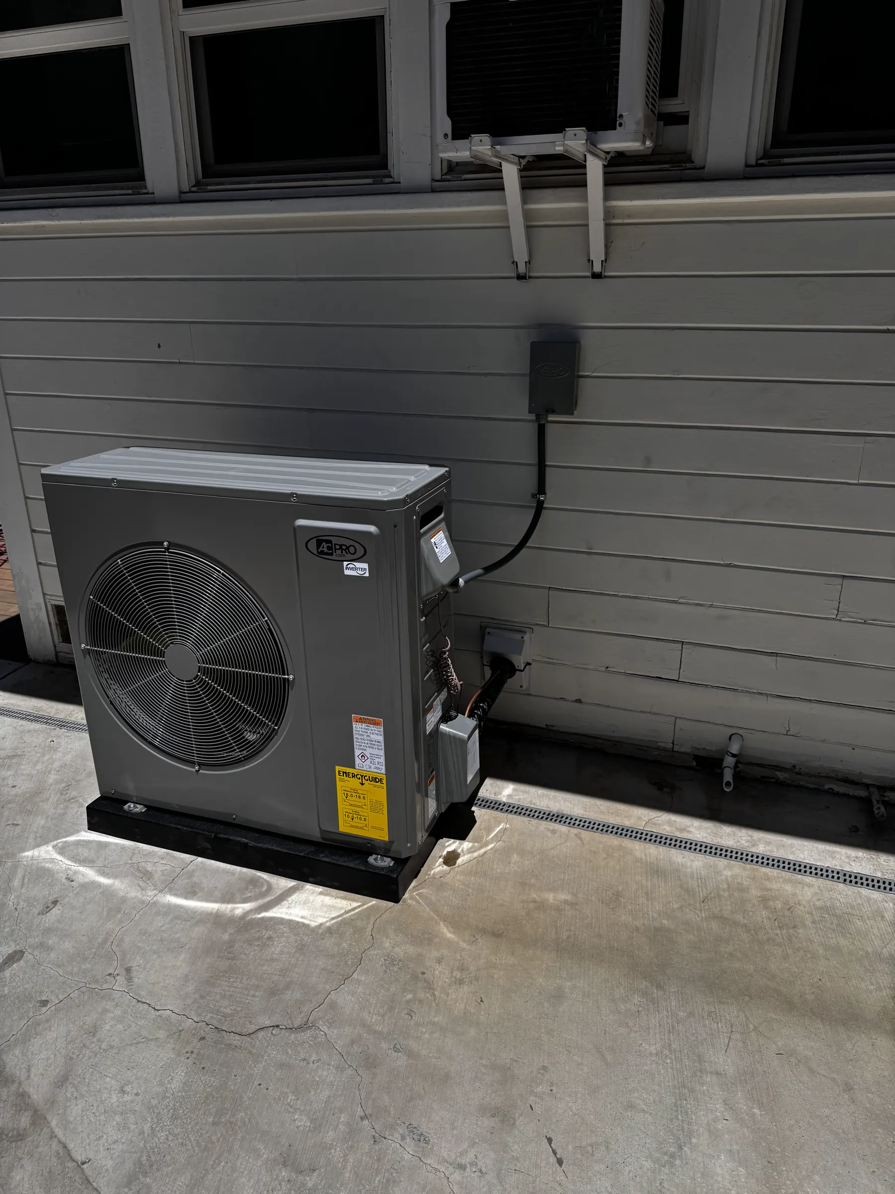Outdoor HVAC equipment beside a building
